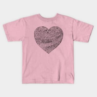 Doodles in Love shape - Hand art Kids T-Shirt